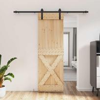 Slankios durys Natūrali ir juoda 70 x 210 cm
