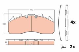 TRW Stabdžių kaladėlių komplektas Brake pad set GDB5096