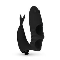 Easytoys Finger - piršto vibratorius 2in1 - juodas