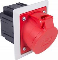PCE Skydinis lizdas su dėžute 16A 4P 400V /80x97/ raudona IP44 TWIST 414-6pkr