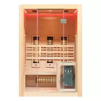 Infraraudonųjų spindulių pirtis su HARVIA 3,5 kW krosnele ir druskos akmeniu AMO-SW2 COMBO 130x110x190 cm