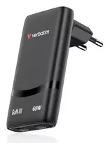 Verbatim 32354 Fold 'n' Go GaN Įkroviklis 65W 2-Port, USB-C, EU Plug, Juoda