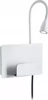 Paulmann sieninis šviestuvas HALINA LED 2.4W 200lm 2700K USB-C 230V matinis baltas/metalinis