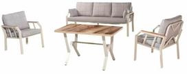 Lauko baldų komplektas Kalune Design Nergiz, medžio sp./šviesiai ruda sp., 5 vietų