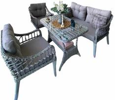 Lauko baldų komplektas Kalune Design Fiori, pilka sp., 4 vietų