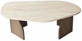 Kavos staliukas Kalune Design Rock, riešuto sp./travertine sp., 60 cm x 100 cm x 35 cm