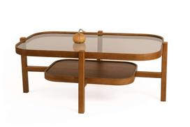 Kavos staliukas Kalune Design Godiva, riešuto sp., 70 cm x 110 cm x 48 cm