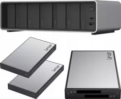 Lexar „Lexar Professional Workflow Pro“ skaitytuvas su „Thunderbolt 4“ jungtimi I su dvigubu SD skaitytuvu ir 2x2TB SSD
