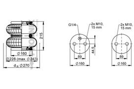 PHOENIX Pneumatinės pakabos pagalvė SP 2 B 12 R