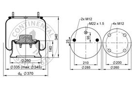 CONTITECH AIR SPRING Pneumatinės pakabos pagalvė 4810 N P05