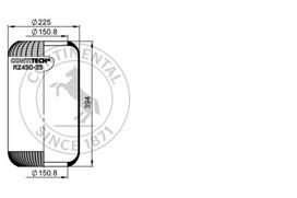 CONTITECH AIR SPRING Pneumatinės pakabos pagalvė RZ 450-25