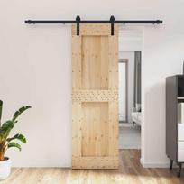 Slankios durys 70 x 210 cm Natūrali ir juoda
