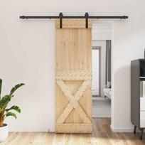 Slankios durys 70 x 210 cm Natūrali ir juoda