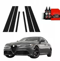„GrizzGlass“ anglies pluošto folija „Alfa Romeo Giulia“ (2023–2025 m.) automobilio statramsčiams [6 viename]