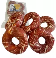 Hau&Miau Pausesnack šunų skanėstas, odinės spurgos, įvyniotos į marmurinę antį, 10-11 cm, 500g