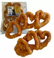 Hau&Miau Pausesnack šunų skanėstas, odinės širdelės, įvyniotos į vištieną, 10 cm, 500g