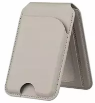 „Jabees“ magnetinė „Magsafe“ telefono piniginė 4 kortelėms su RFID užraktu ir stovu / „Magwallet“, saugi pilka
