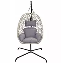 Koopman „Cocoon“ pakabinama kėdė su rėmu, 195 cm, šviesiai pilka, 120 kg