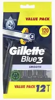 „Procter GILLETTE Mėlyna 3 Smooth“ vyriškas skustuvas, 1 pakuotė – 12 vnt.