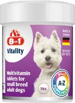 8in1 8IN1 Vitality multivitaminai mažų veislių šunims - 70 tb
