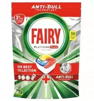 „Procter FAIRY Platinum Plus“ „viskas viename“ indaplovės kapsulės, citrinų skonio, 1 pakuotė – 38 vnt.