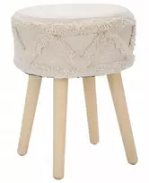 P&C Boho stiliaus taburetė, medinės kojos, Ø 32 cm