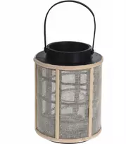 „Home Styling Collection“ bambukinis žibintas su metaliniu korpusu, Ø 17 x 22 cm