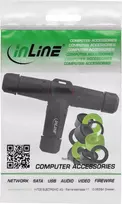 „Delock InLine 69927U“ T tipo jungtis – atspari vandeniui IP68 – 3 išėjimai – M20 sriegis – 4–14 mm kabelio skersmuo – 500 V – 24 A – juoda