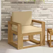 2 Vienetas Lauko sofos komplektas Poliesteris Balta ir Bežė