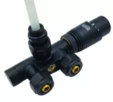 Vožtuvas termostatinis gyvatukui 0300.342 kairinis juodas matinis