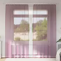 Voilės užuolaidos su kišenėmis karnizui, 2 vnt., violetinės