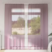 Voilės užuolaidos su kišenėmis karnizui, 2 vnt., violetinės