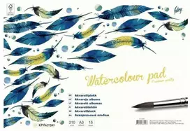 Sąsiuvinis akvarelei College, A3, 210g, 15 lapų,