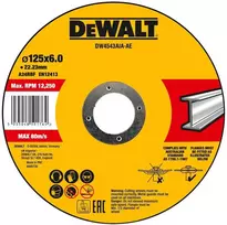 Metalinis šlifavimo diskas 125x22,23x6 mm DeWALT [DW4543AIA-AE]