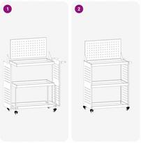 Įrankių vežimėlis vidaXL su lentyna ir ratu Anthracite 65 x 35 x 111 cm Lumarko! | 874548 VidaXL | 8721288622792