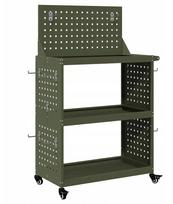 Įrankių vežimėlis vidaXL su lentyna ir ratuku, Olive 65 x 35 x 111 cm Lumarko! | 874549 VidaXL | 8721288622808
