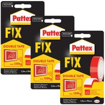 3x Pattex FIX 120 kg dvipusė juosta 1,5 m x 19 mm