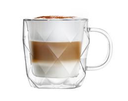 Vialli Design puodelis dvigubo stiklo sienelėmis Geo, 450 ml