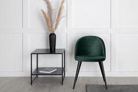 Valgomojo kėdės Venture Home Velvet, 2vnt., juodos/žalios