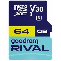GOODRAM microSDXC 64GB V30 UHS I U3 RIVAL + adapter | GGSM3AA-0640R12 | 5908267914717