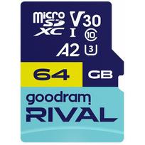 GOODRAM microSDXC 64GB V30 A2 UHS I U3 RIVAL + adapter | GGSM2AA-0640R12 | 5908267914724