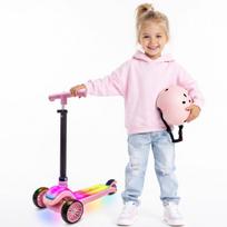 LUMI RIDE Vaikiškas paspirtukas Balansinis paspirtukas LED 7 spalvos 20 programų 50 kg rožinė Sun Baby