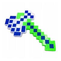Šviečiantis ir grojantis Minecraft stiliaus kūjis, žalias