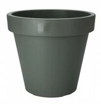 Didelis žalias plastikinis gėlių vazonas 60 cm, apvalus lauko vazonas, 60 cm