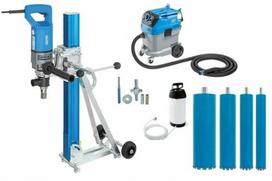Baier deimantinis gręžtuvas BDB 825 KPL + BSS606L dulkių siurblys + karūnėlės 82, 132, 172, 200x450mm + hidronetka + tvirtinimo komplektas