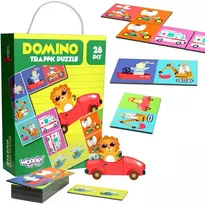 Woopie edukacinis žaidimas Gyvūnų transportas domino ir Montessori kortelių dėlionė