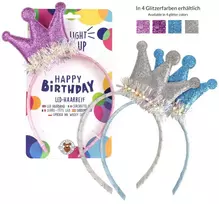 Trendhaus Birthday Fun - Plaukų lankelis su LED šviesa (1 vnt., 4 dizainai)