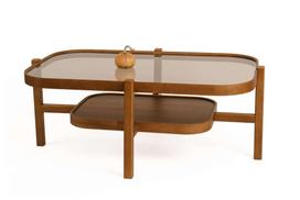 Kavos staliukas Kalune Design Godiva, riešuto sp., 70 cm x 110 cm x 48 cm
