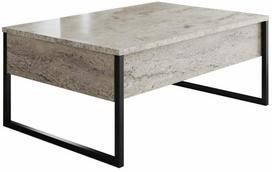 Kavos staliukas Kalune Design Luxe, juoda sp./travertine sp., 60 cm x 90 cm x 40 cm