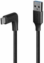 Lindy USB Laidas - 0.5m USB 3.2 Type A į C, 10Gbps, 90° Dešinės Pusės Jungtis